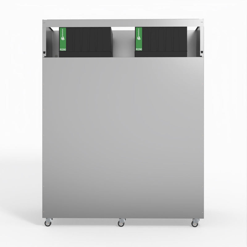 Skope SKFT1500NS-A 3 Solid Door Upright Display or Storage Freezer - Stainless Steel