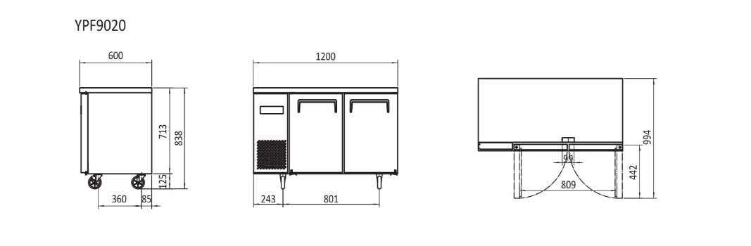 Atosa 1.2m Refrigerator Undercounter