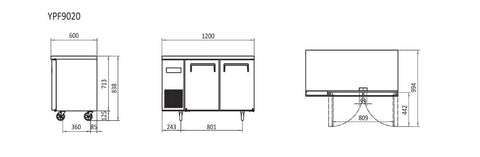 Atosa 1.2m Refrigerator Undercounter