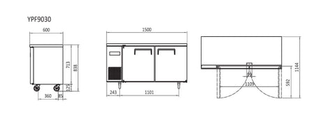 Atosa 1.5m Refrigerator Undercounter