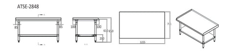 CookRite 1225mm Stainless steel Stand