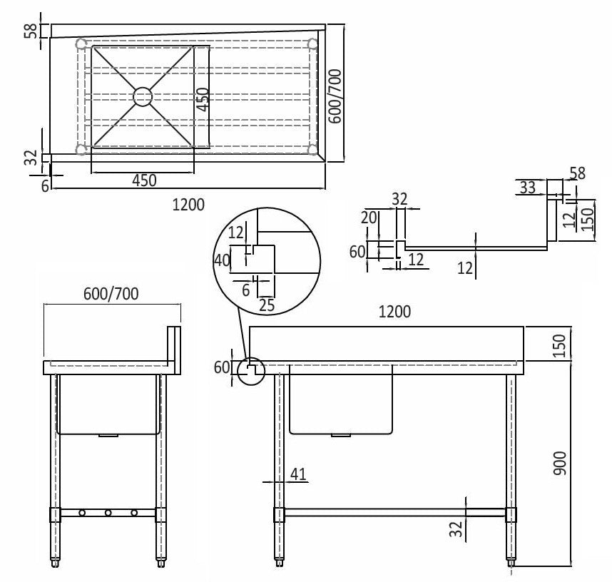 Mixrite Stainless Steel Dishwasher Single Inlet Left Sink - 600mmD