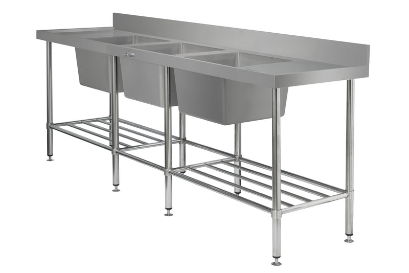 Simply Stainless SS24.TB Triple Bowl Sink Bench