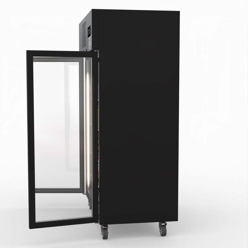 Thermaster Double Glass Door Black Stainless Steel Upright Freezer SUFG1000B