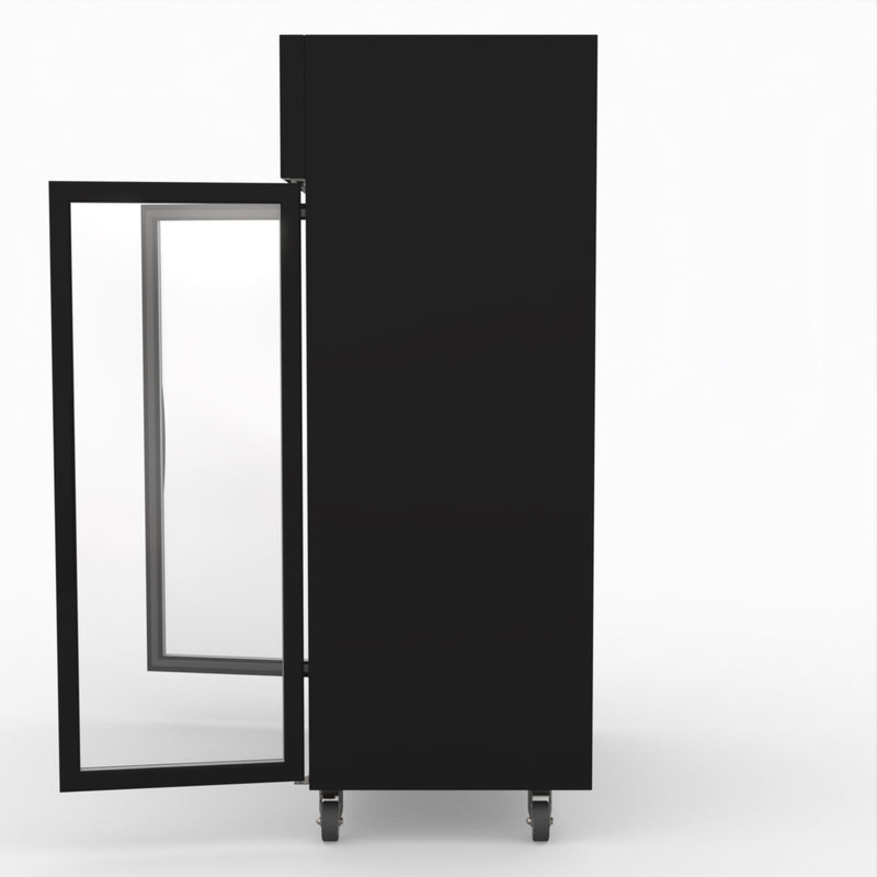 Thermaster Double Glass Door Black Stainless Steel Upright Freezer SUFG1000B