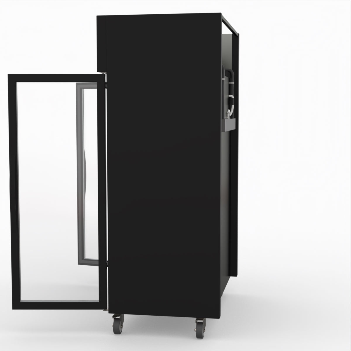 Thermaster Double Glass Door Black Stainless Steel Upright Freezer SUFG1000B