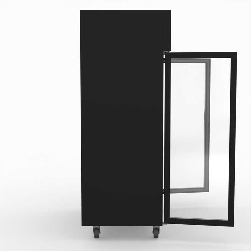 Thermaster Double Glass Door Black Stainless Steel Upright Freezer SUFG1000B