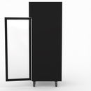 Thermaster Single Glass Door Upright Freezer Black Stainless Steel SUFG500B