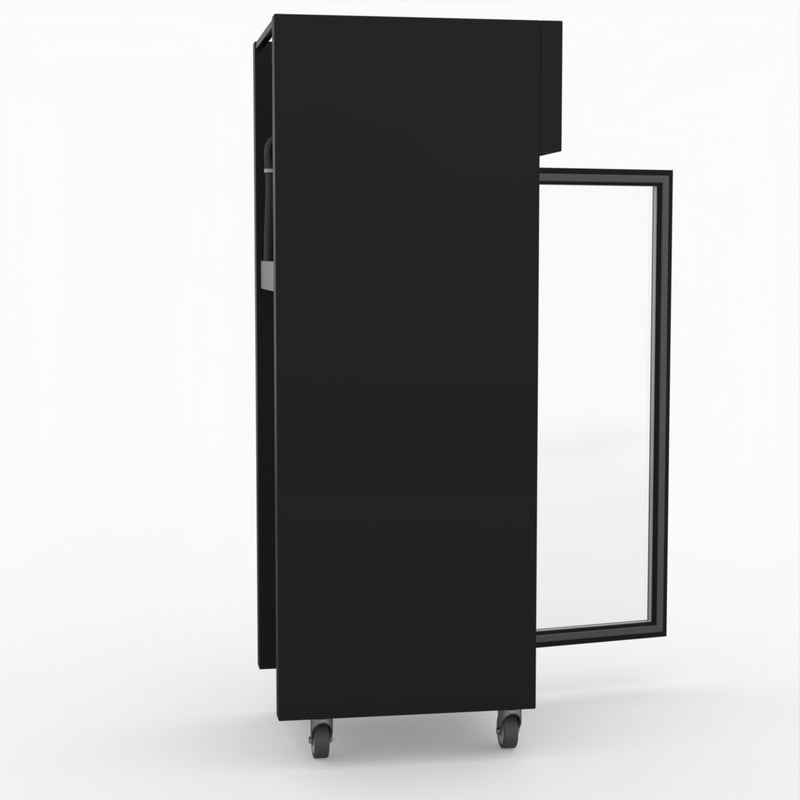 Thermaster Single Glass Door Upright Freezer Black Stainless Steel SUFG500B