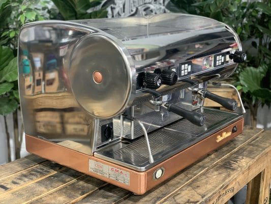 San Marino Lisa Brass Base - 2 Group Commercial Espresso Machine - Stainless Steel
