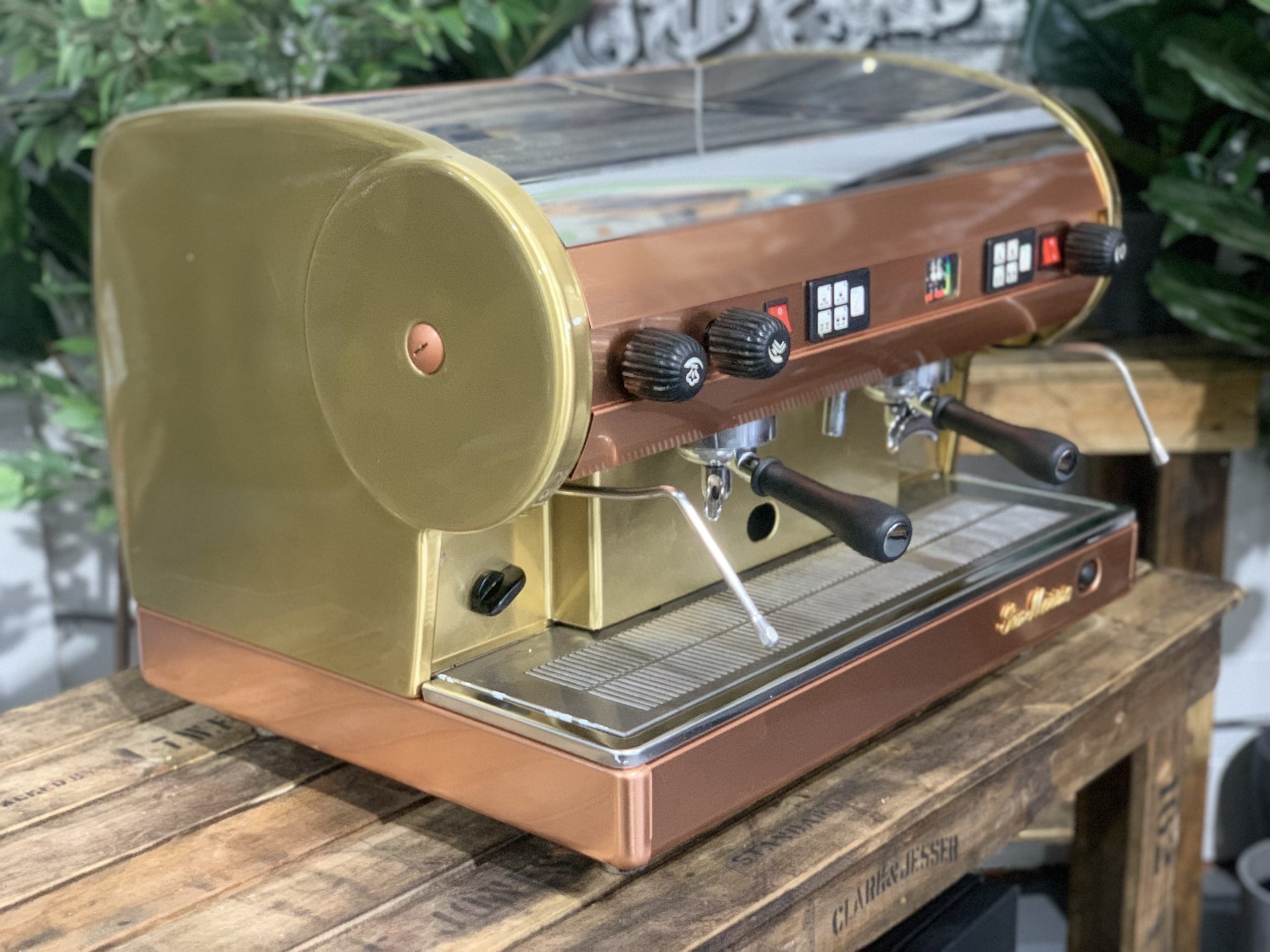 San Marino Lisa Brass - 2 Group Commercial Espresso Machine - Gold