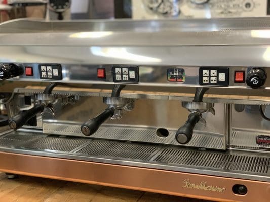 San Marino Lisa Brass Base - 3 Group Commercial Espresso Machine