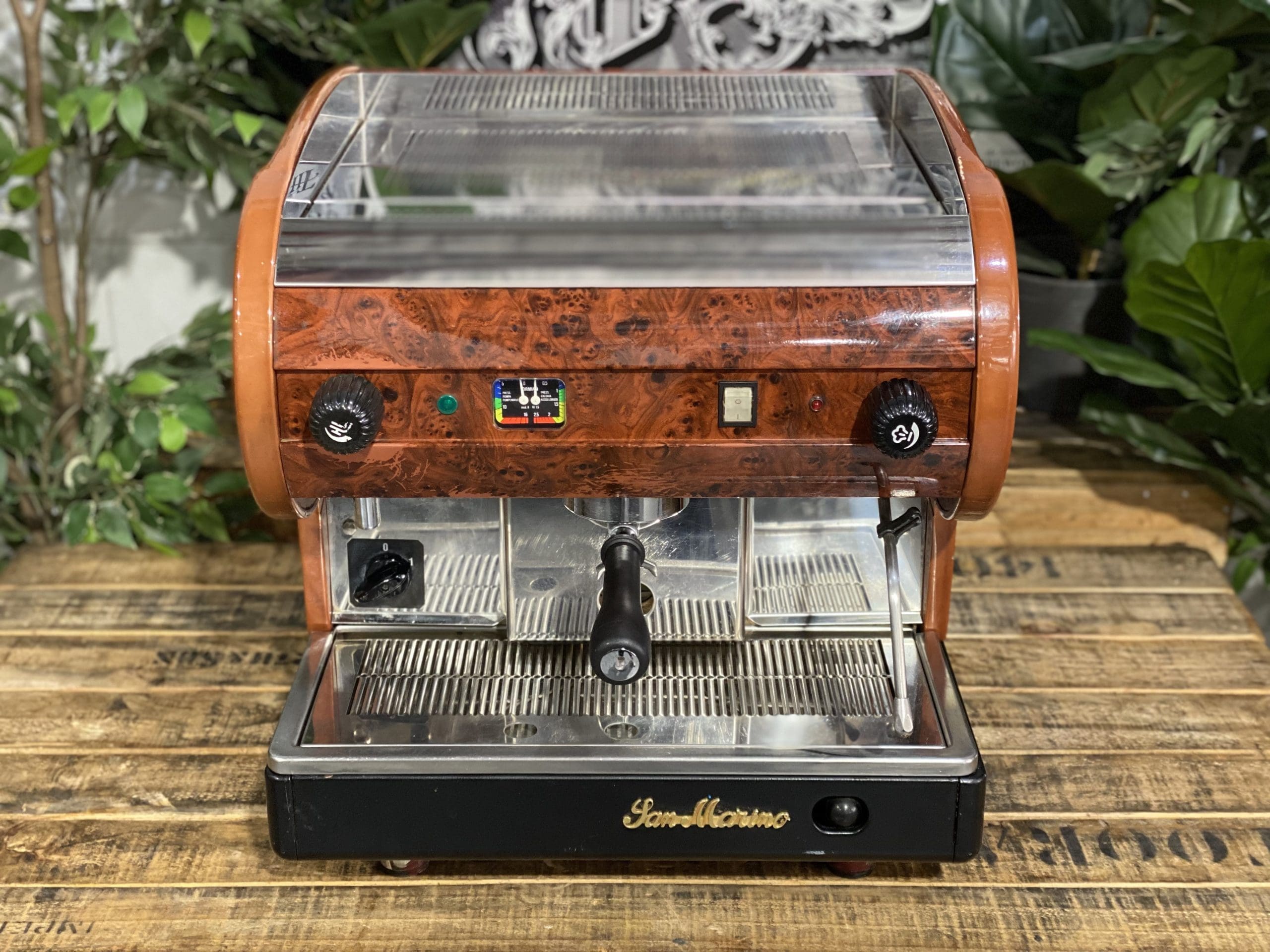 San Marino Lisa Full Size Brier Wood Espresso Coffee Machine