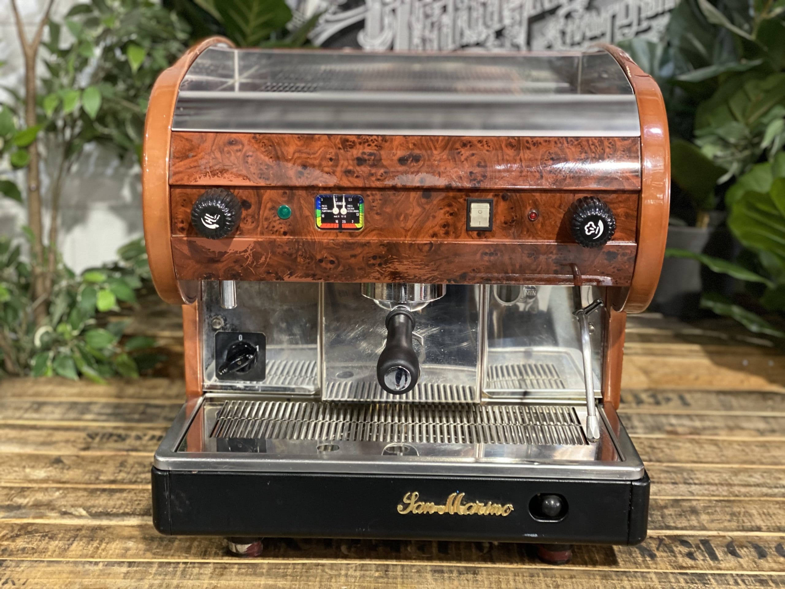 San Marino Lisa Full Size Brier Wood Espresso Coffee Machine