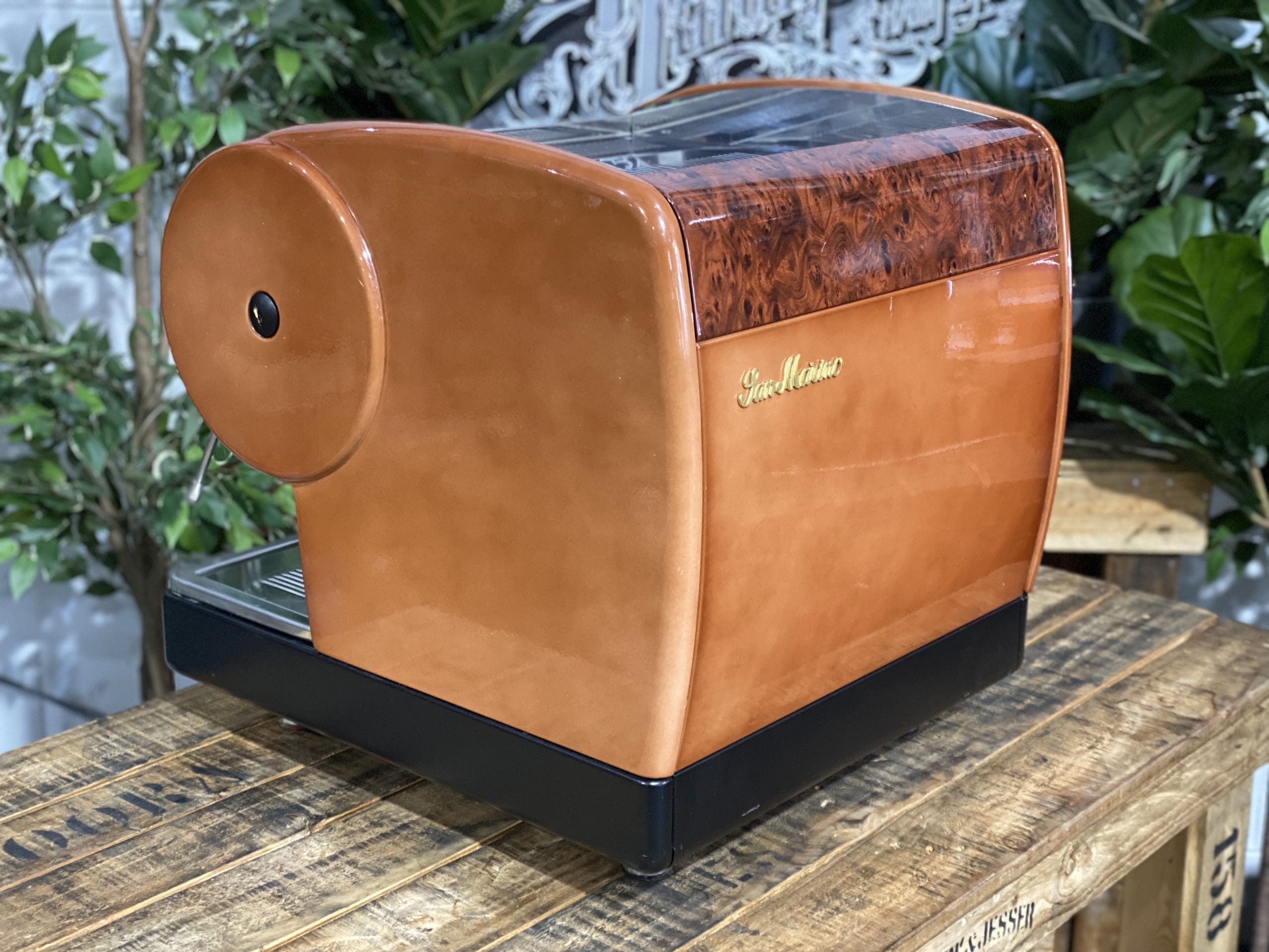San Marino Lisa Full Size Brier Wood Espresso Coffee Machine