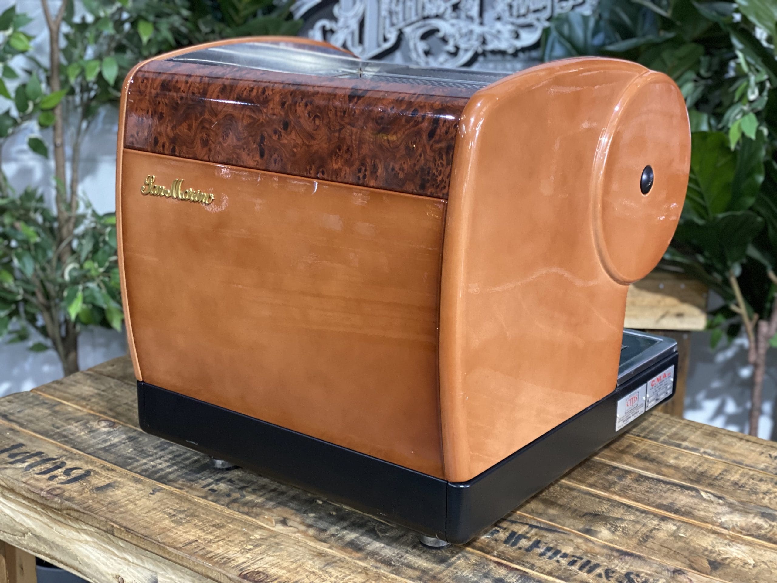 San Marino Lisa Full Size Brier Wood Espresso Coffee Machine
