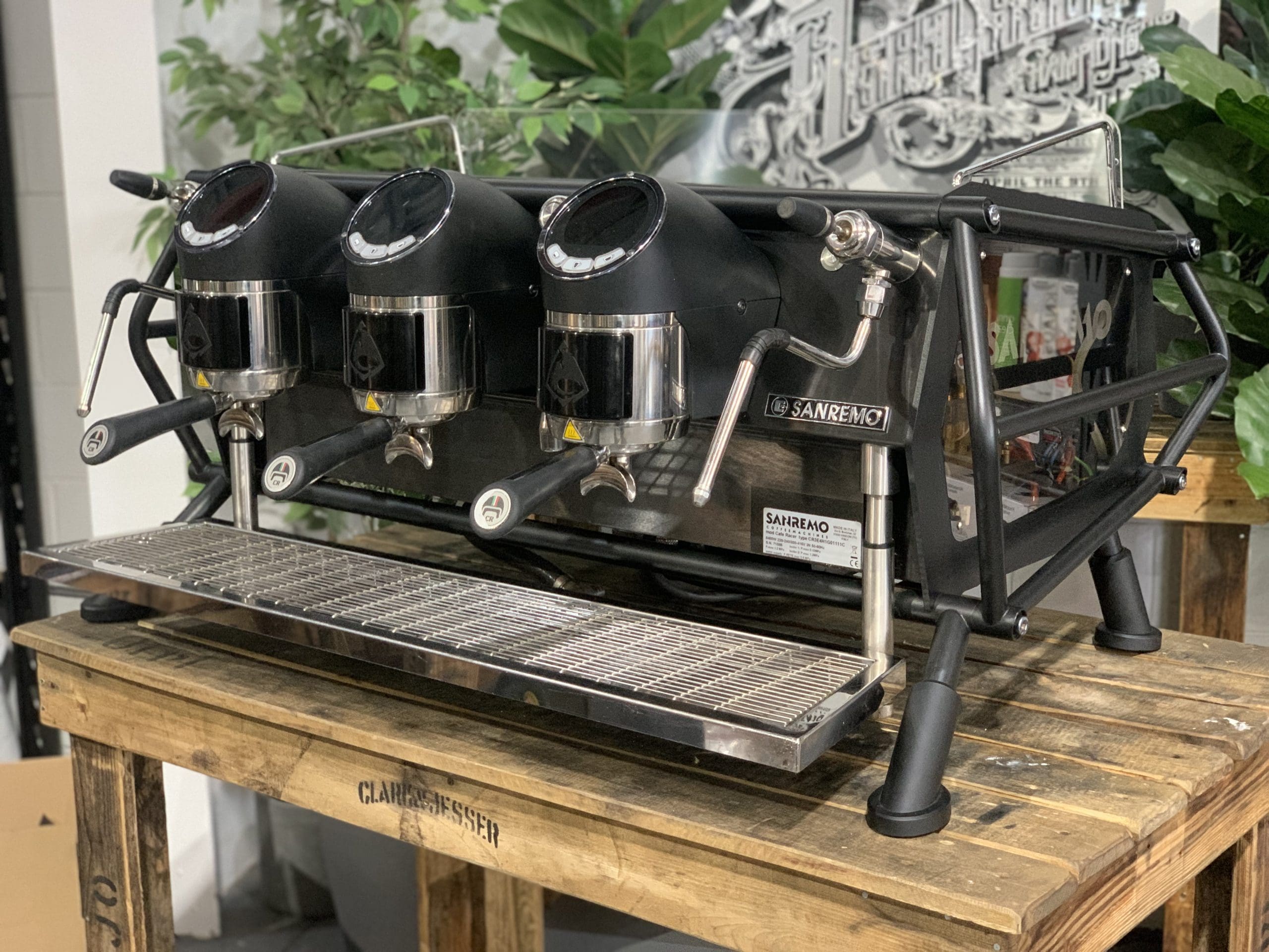 San Remo Cafe Racer Naked - 3 Group Commercial Espresso Machine - Black