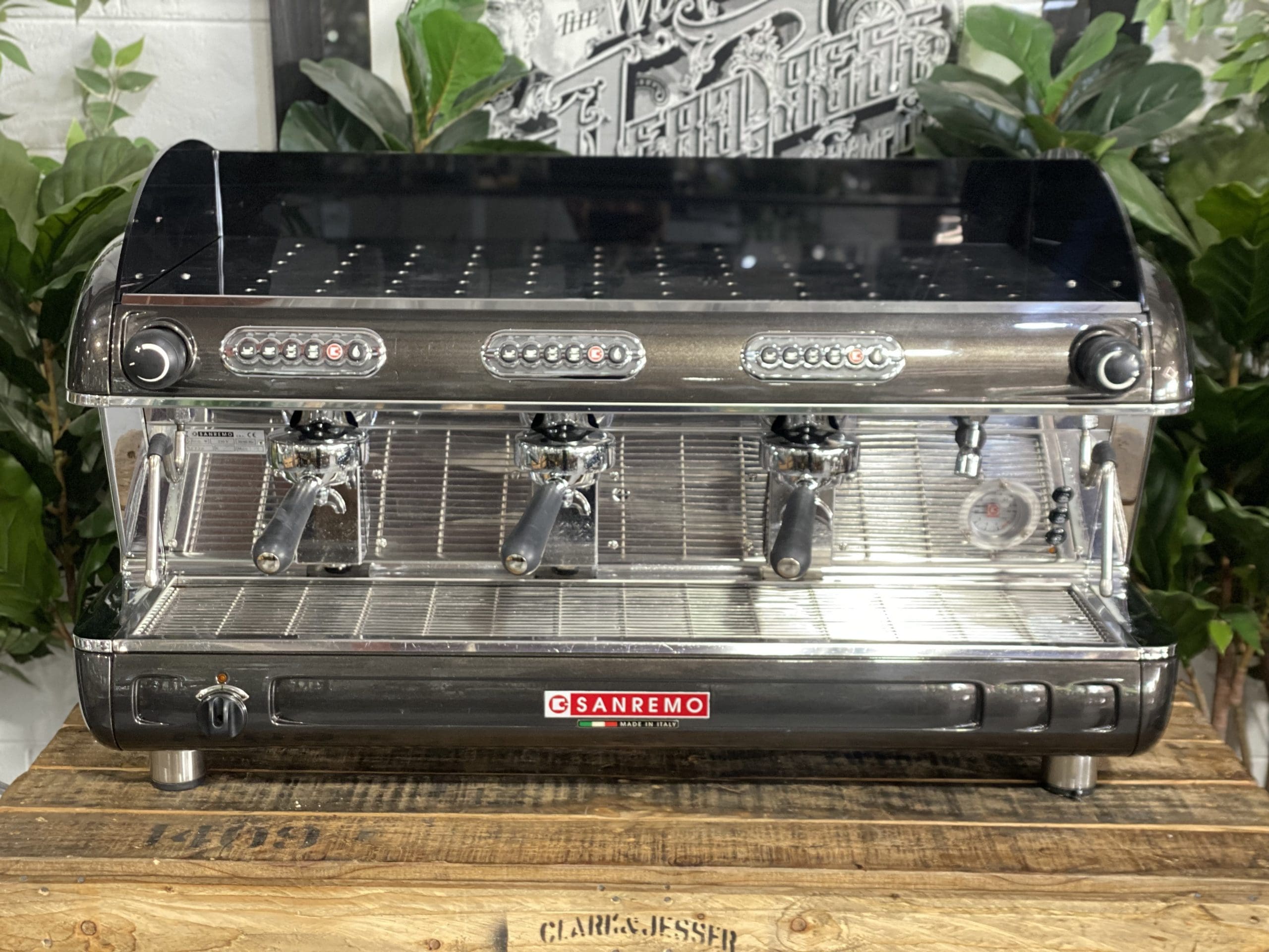 San Remo Verona High Cup Metallic - 3 Group Commercial Espresso Machine - Grey