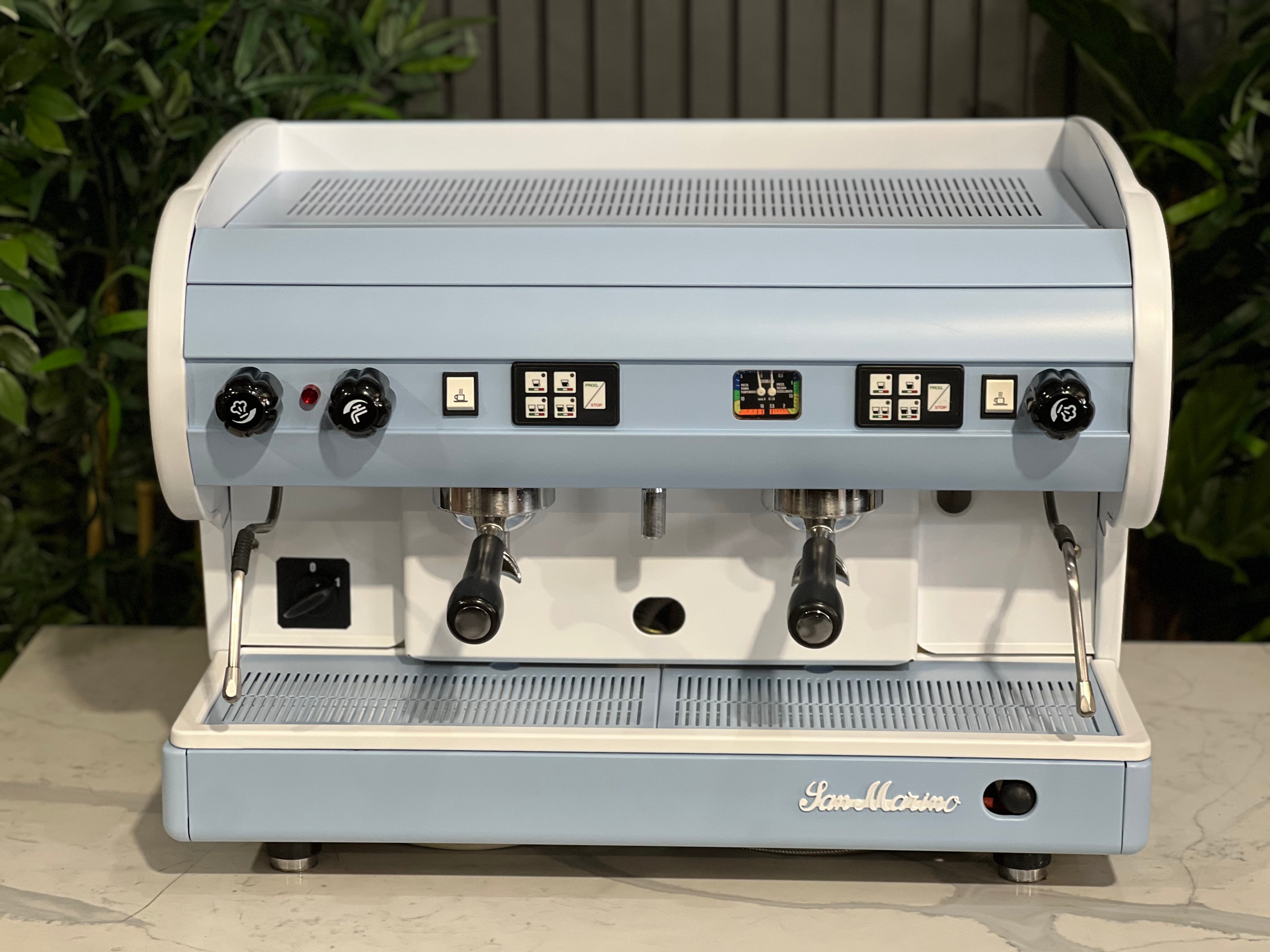 San Marino Lisa Blue - 2 Group Commercial Espresso Machine - White