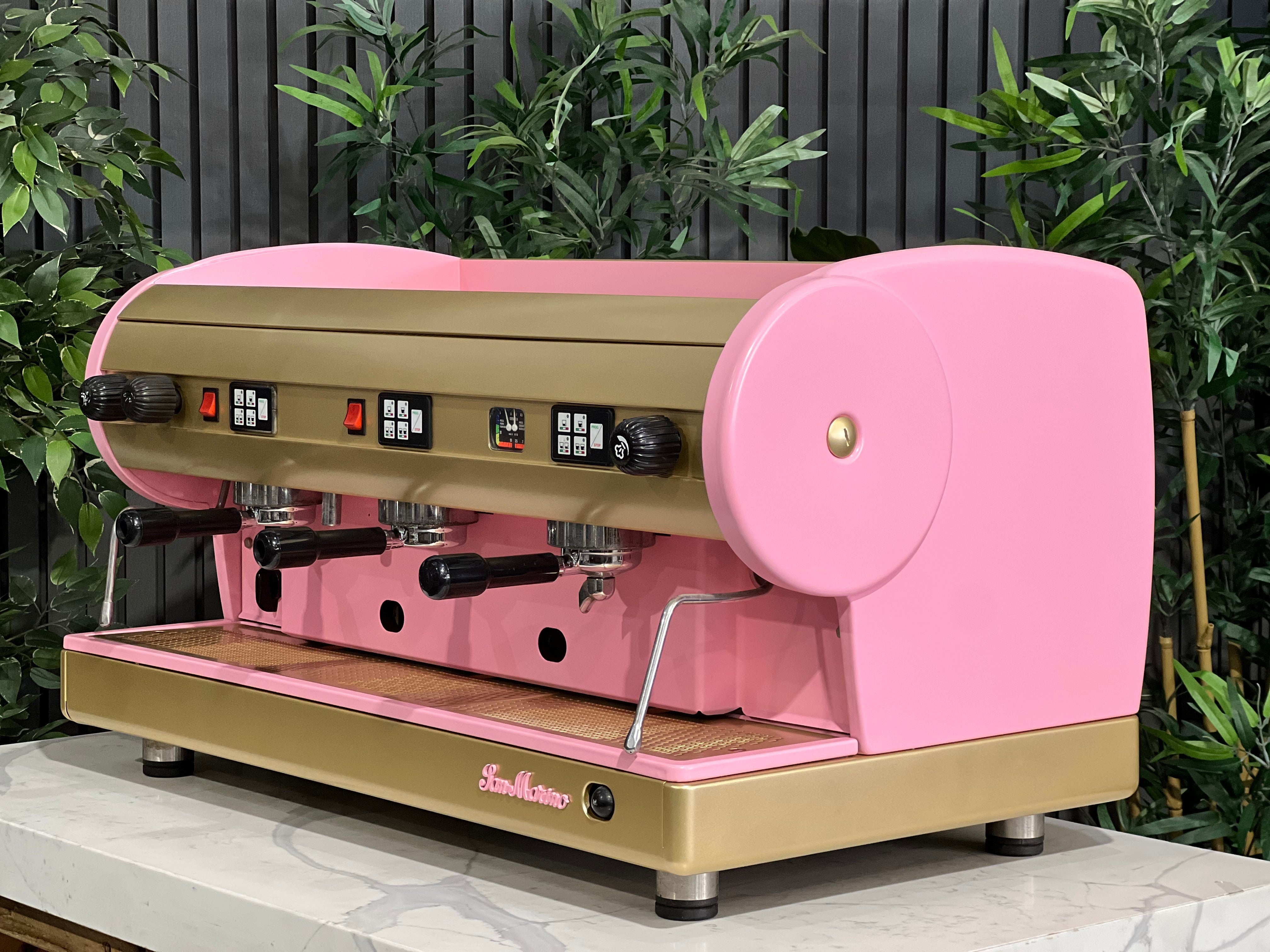 San Marino Lisa Pink - 3 Group Commercial Espresso Machine - Gold