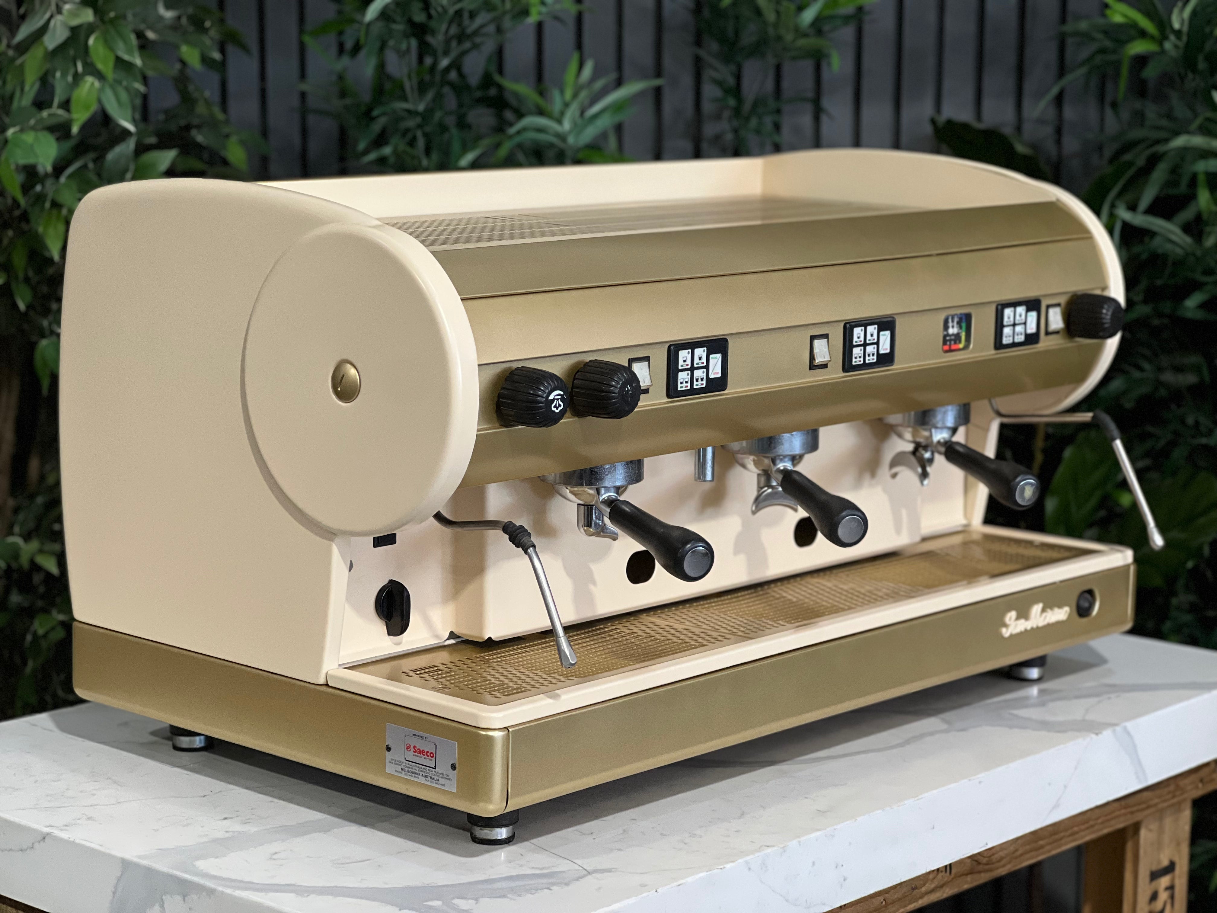 San Marino Lisa Cream - 3 Group Commercial Espresso Machine - Gold