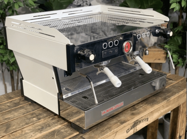 La Marzocco Linea PB White w Handles - 2 Group Commercial Espresso Machine - White