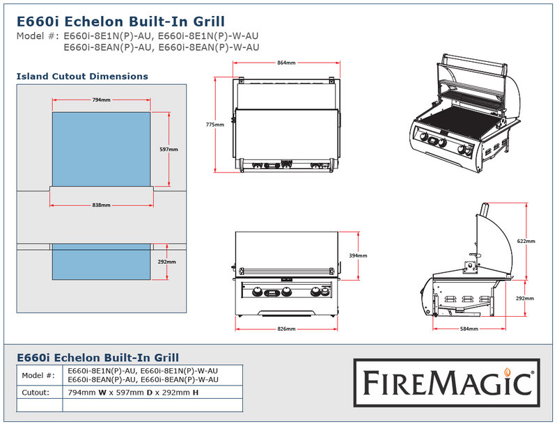 Fire Magic Grills Echelon E660i Built-in Grill
