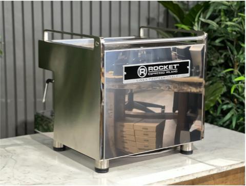 Rocket Boxer Alto Timer - 1 Group Commercial Espresso Machine - Stainless