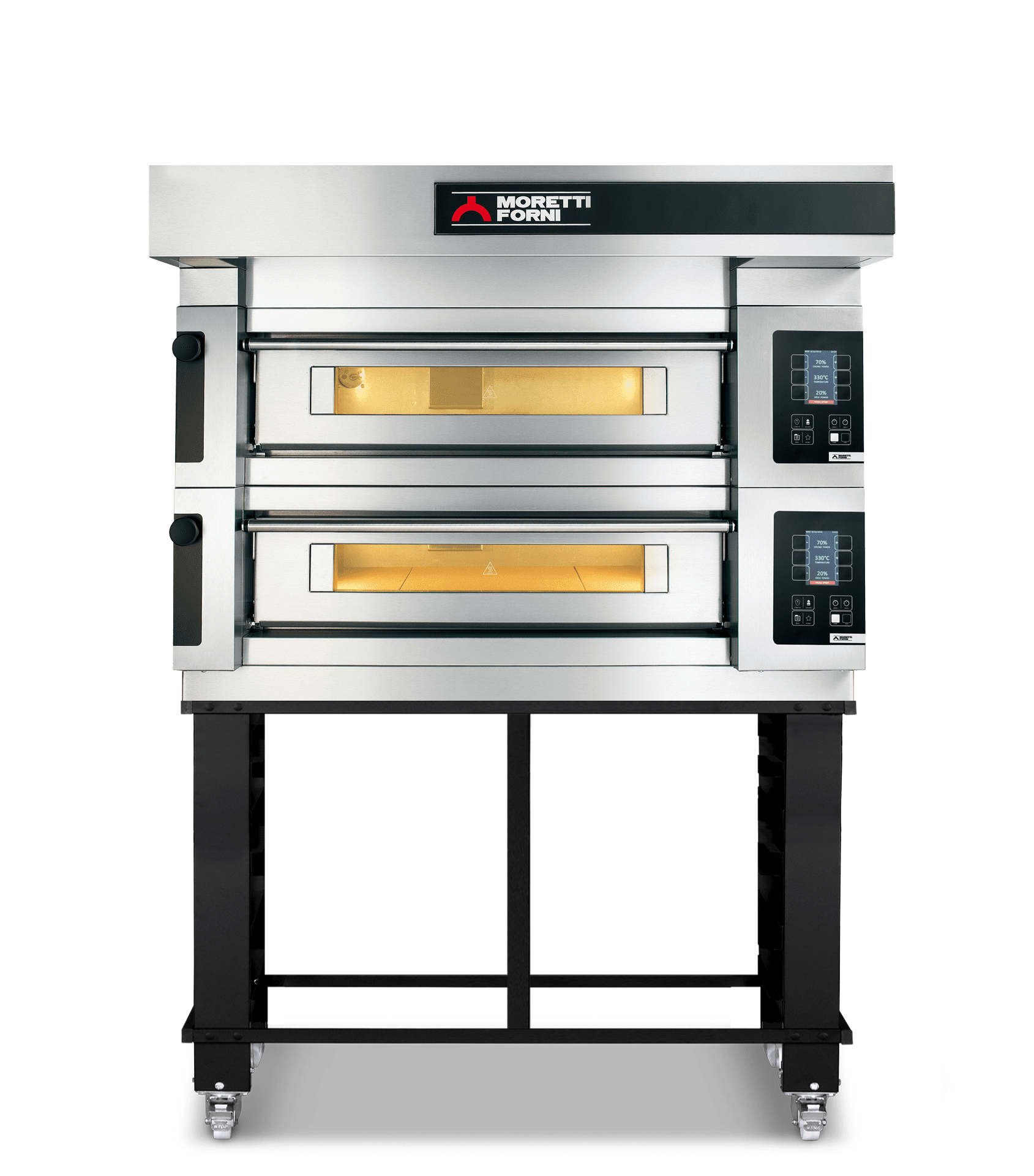 Moretti Forni serieS Double Deck Oven on Stand - 8 x 35cm Pizza