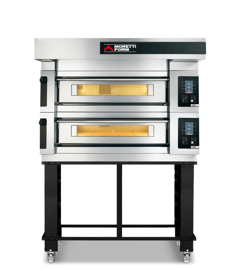 Moretti Forni serieS Double Deck Bakery Oven on Stand - 4 x 60x40cm Tray