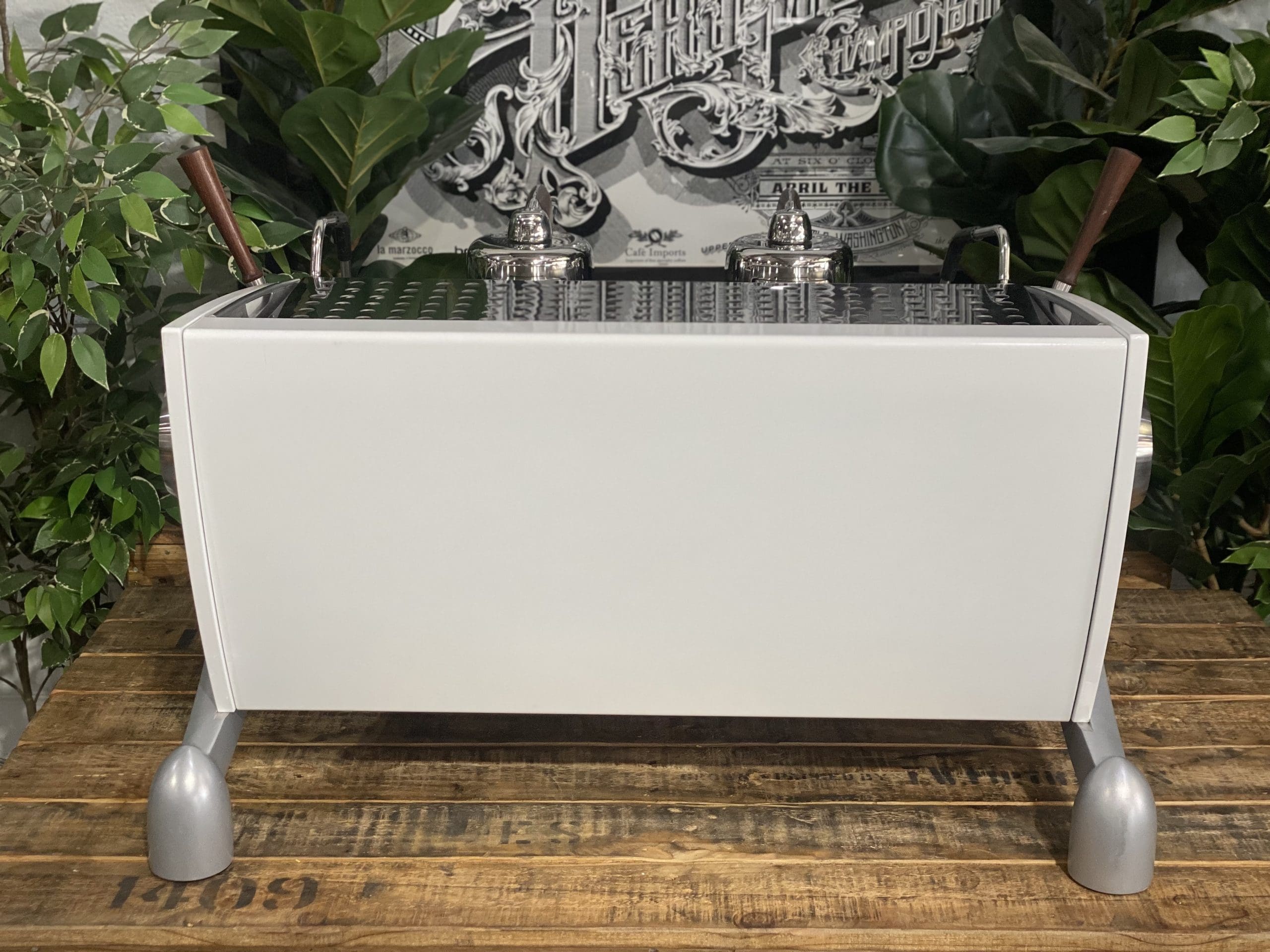 Slayer Espresso Dark Timber - 2 Group Commercial Espresso Machine - White