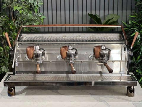 Slayer Espresso Black Stainless & Dark - 3 Group Commercial Espresso Machine - Timber