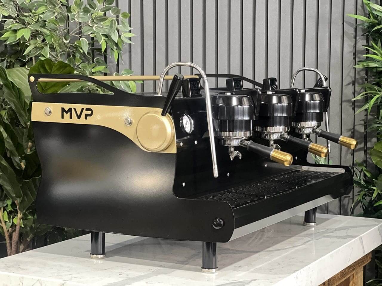 Synesso MVP Shot Timers Black - 3 Group Commercial Espresso Machine - Gold
