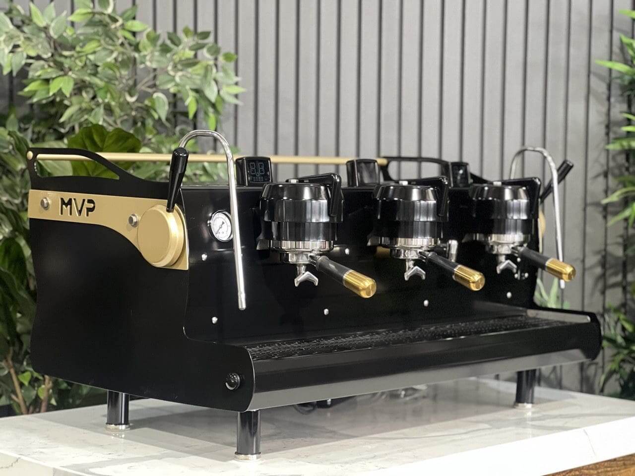 Synesso MVP Shot Timers Black - 3 Group Commercial Espresso Machine - Gold