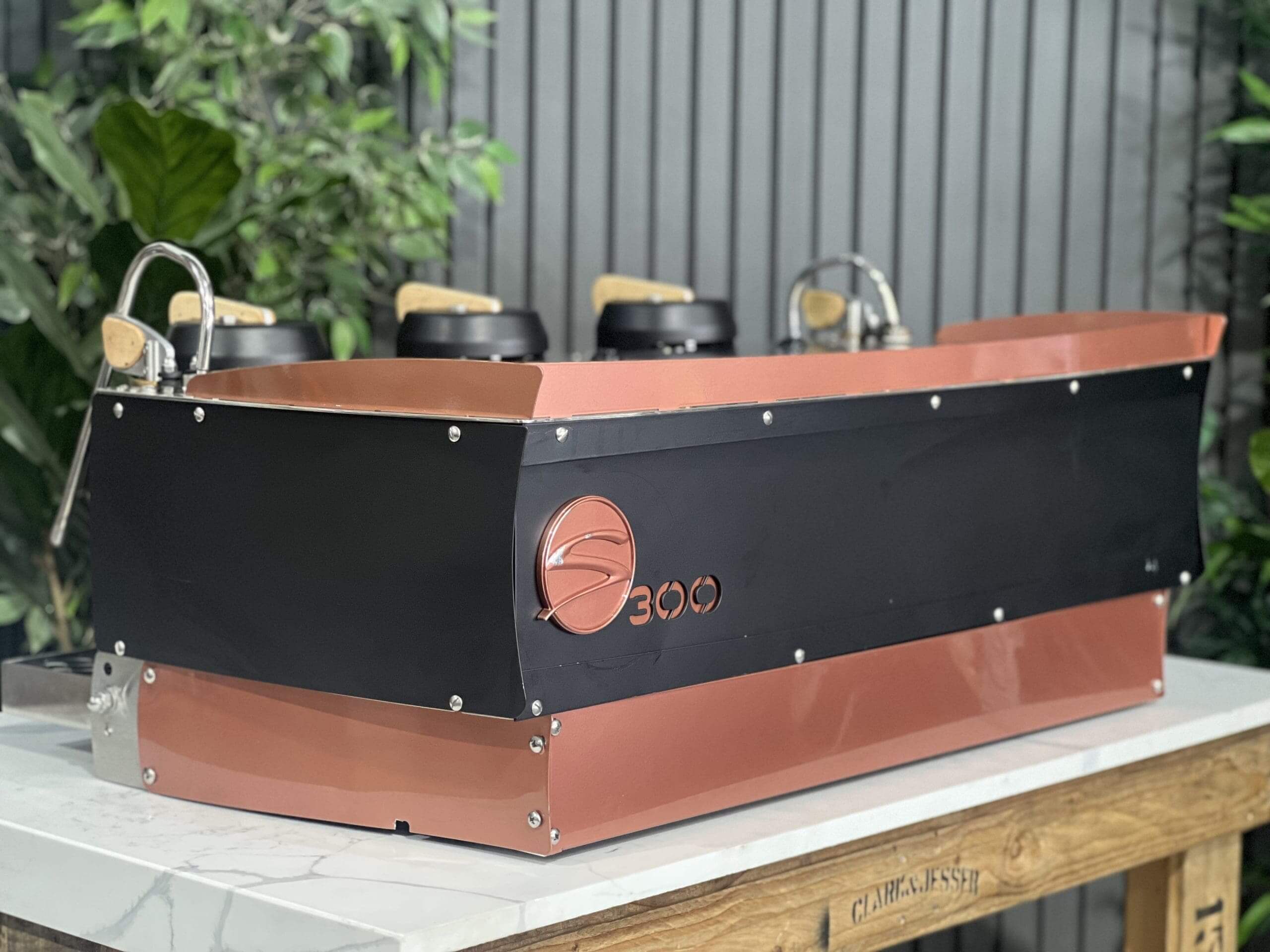 Synesso S300 Timber Accents Black - 3 Group Commercial Espresso Machine - Copper