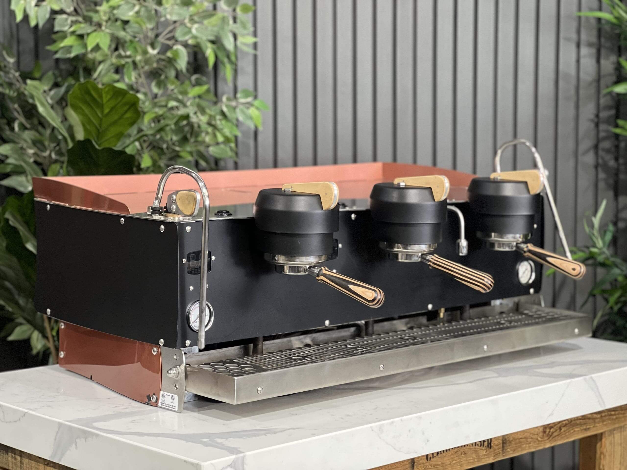 Synesso S300 Timber Accents Black - 3 Group Commercial Espresso Machine - Copper