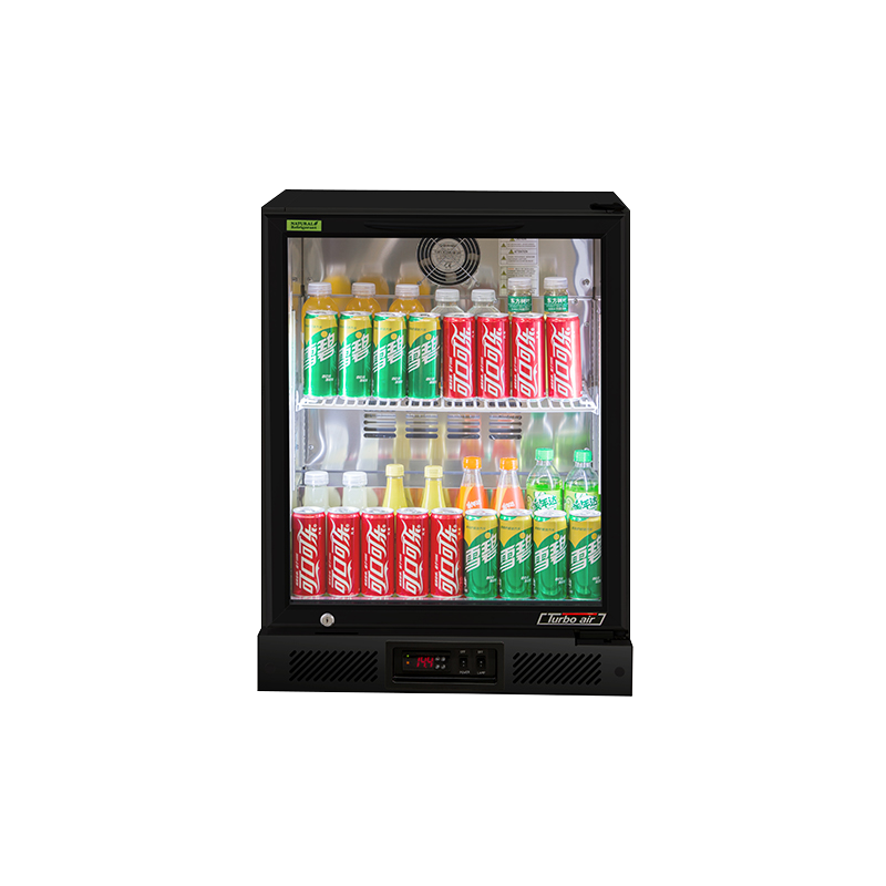 Turbo Air 1 Glass Swing Door Back Mounted Fridge - Black