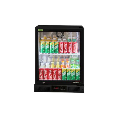 Turbo Air 1 Glass Swing Door Back Mounted Fridge - Black