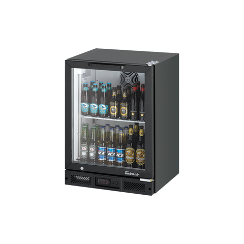 Turbo Air 1 Swing Glass Door Back Bar Fridge - Black Trim