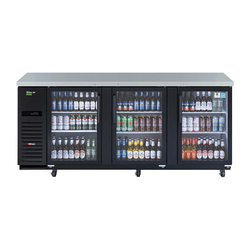 Turbo Air Glass 3 Door Back Bar Fridge