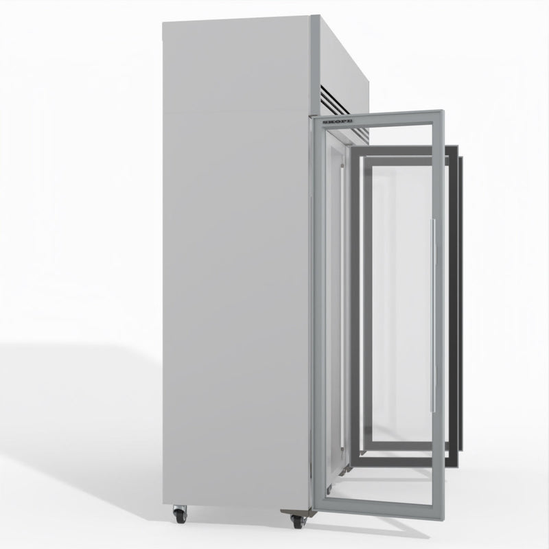 Skope TMF1500N-A Ice 3 Glass Door Upright Display or Storage Freezer