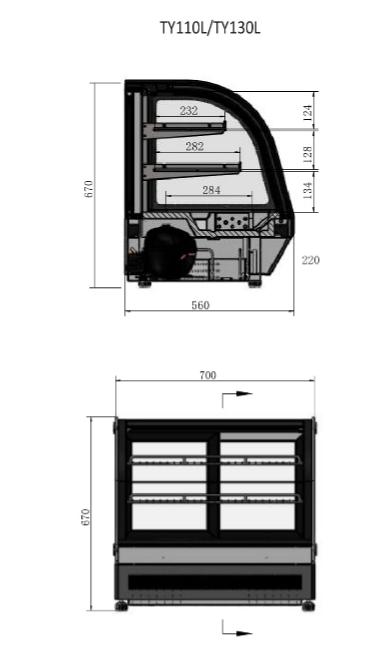 Atosa Countertop Round Case Showcase - 700mm