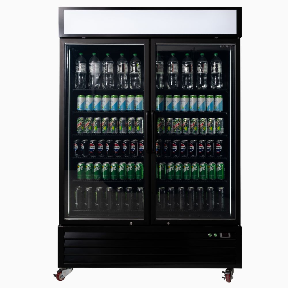 Bromic Upright Display Fridge 1266L - 2 Door - Flat Glass - Lightbox UC1250GDL-NR