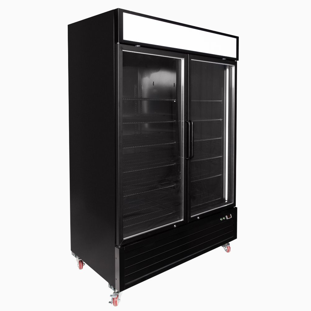 Bromic Upright Display Fridge 1266L - 2 Door - Flat Glass - Lightbox UC1250GDL-NR