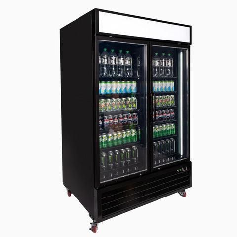 Bromic Upright Display Fridge 1266L - 2 Door - Flat Glass - Lightbox UC1250GDL-NR