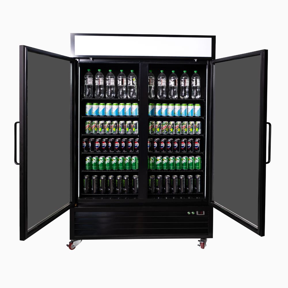 Bromic Upright Display Fridge 1266L - 2 Door - Flat Glass - Lightbox UC1250GDL-NR
