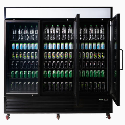 Bromic Upright Display Fridge 1980L - 3 Door - Flat Glass - Lightbox UC1980GDL-NR