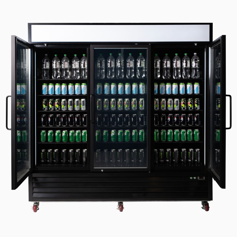 Bromic Upright Display Fridge 1980L - 3 Door - Flat Glass - Lightbox UC1980GDL-NR