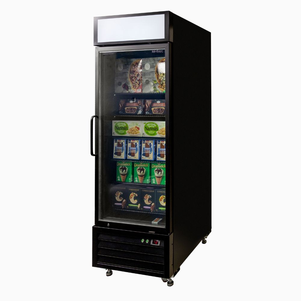 Bromic Upright Display Freezer 546L - 1 Door - Flat Glass - Lightbox UF0550GDL-NR