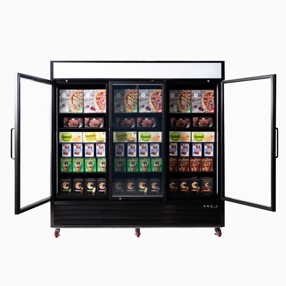 Bromic Upright Display Freezer 1980L - 3 Door - Flat Glass - Lightbox UF1980GDL-NR